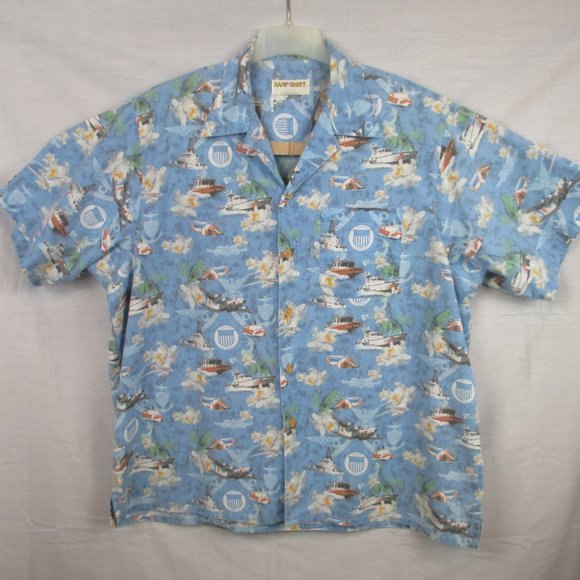 Vintage Kamp U.S. Coast Guard Hawaiian  Shirt 3XL - Picture 1 of 5